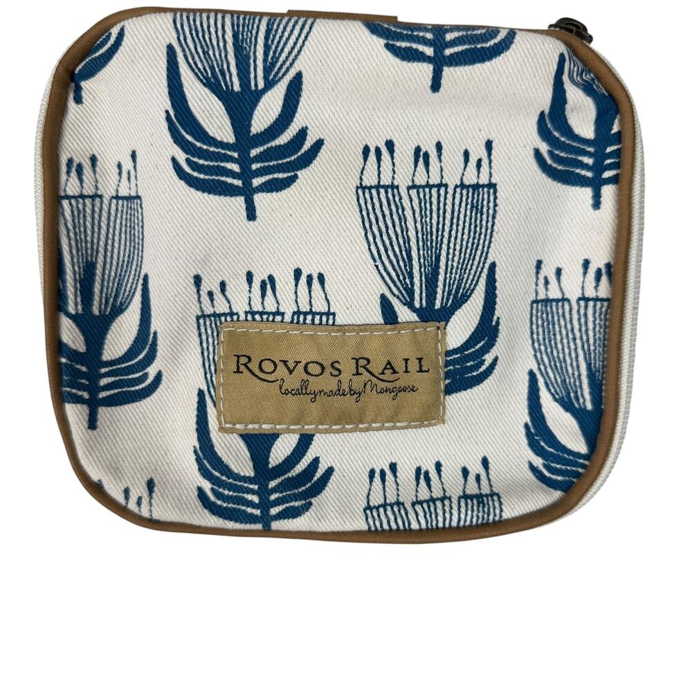 ROVOS RAIL South Africa Train Guest Amenity Bag (Empty) Cream Blue Botanical